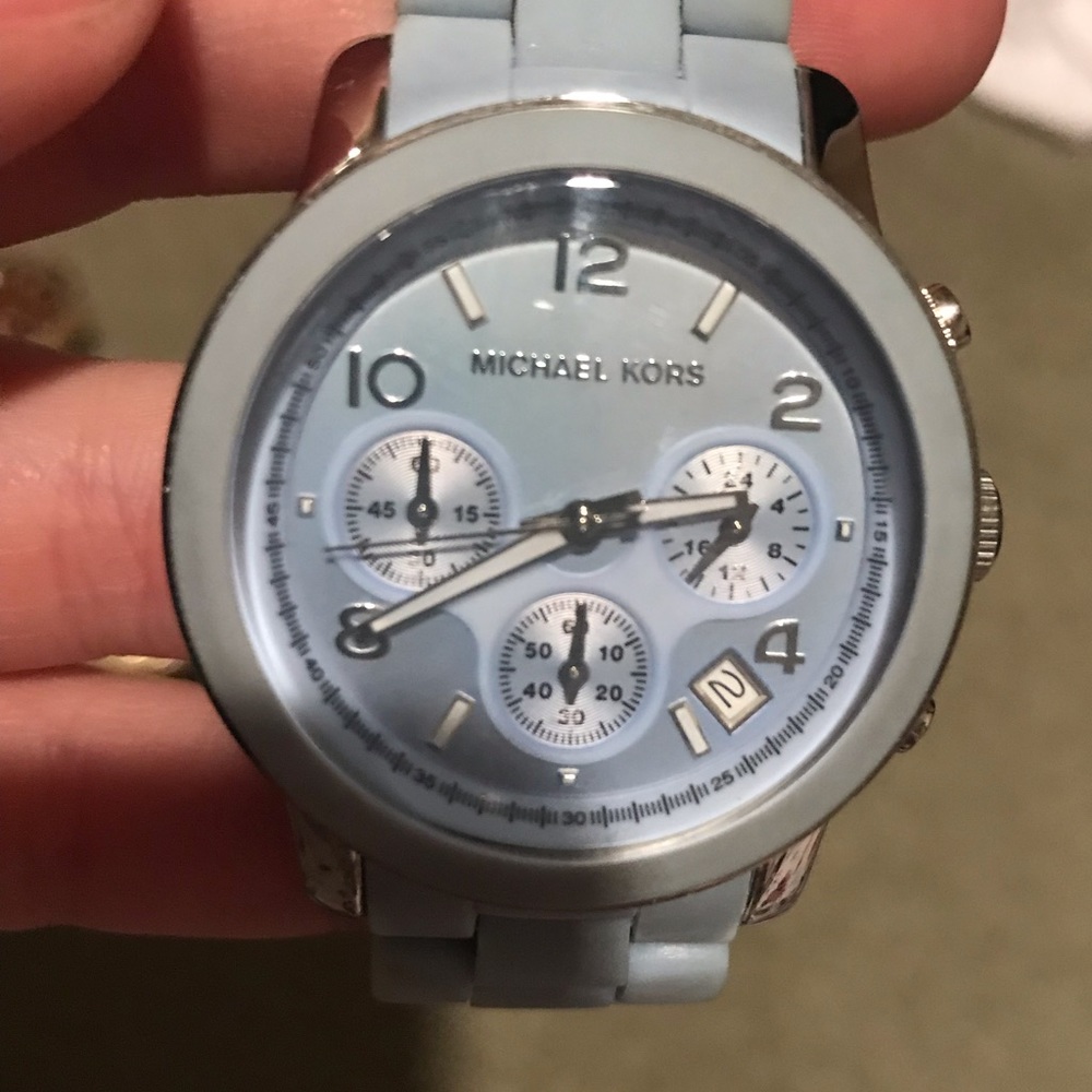 Michael Kors baby blue watch